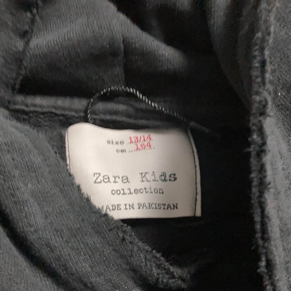 Zara Kids “whatever” hoodie in black. Front pocket - Picture 3 of 4